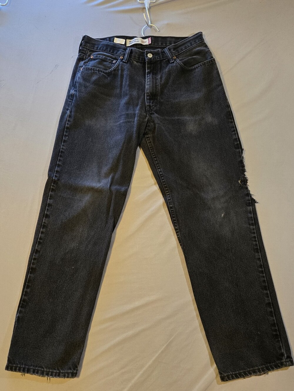 Levi's 501 Men's Washed Black Straight Jeans Distressed